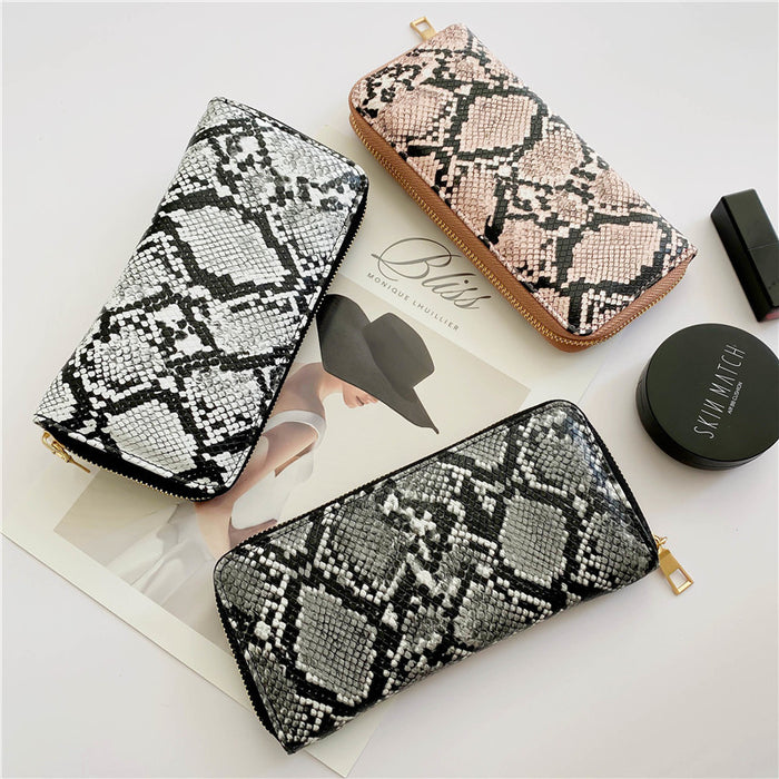 Snake print zipper clutch, FREE SHIPPING