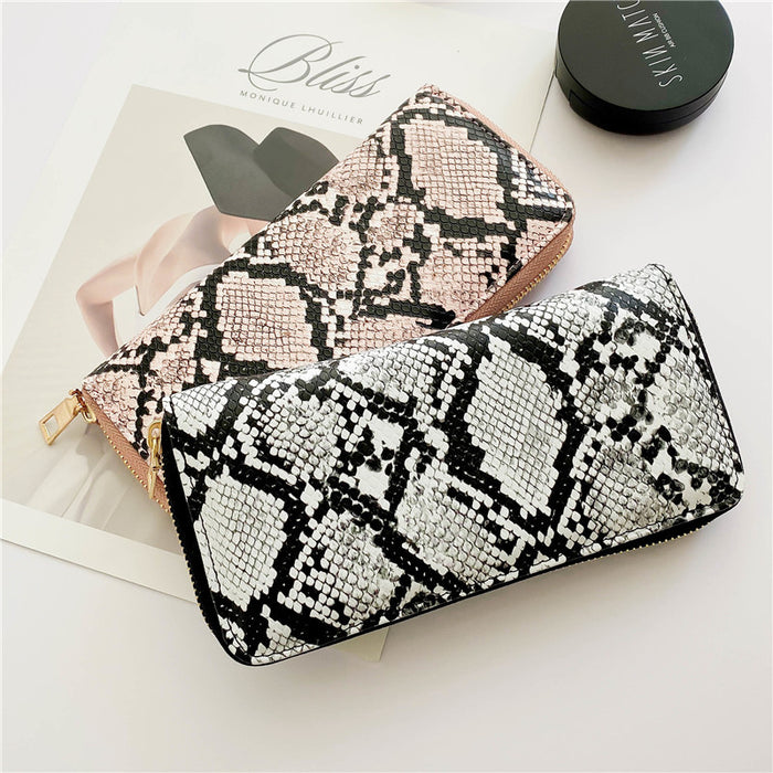 Snake print zipper clutch, FREE SHIPPING