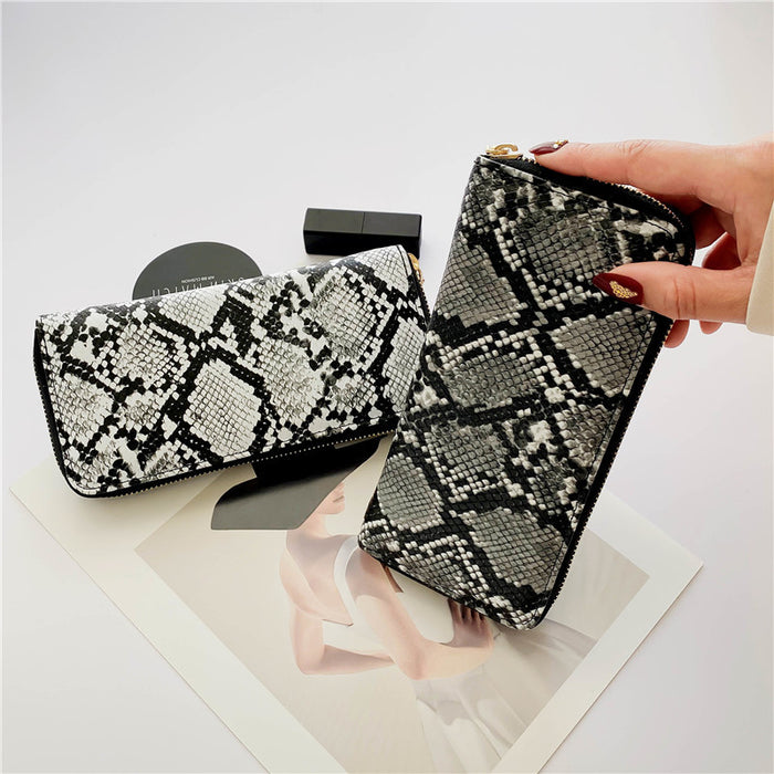 Snake print zipper clutch, FREE SHIPPING