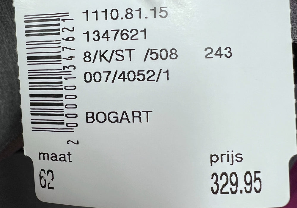 Bogart Tweedeling Heren Kostuum Grijs mt 62 UITVERKOOP