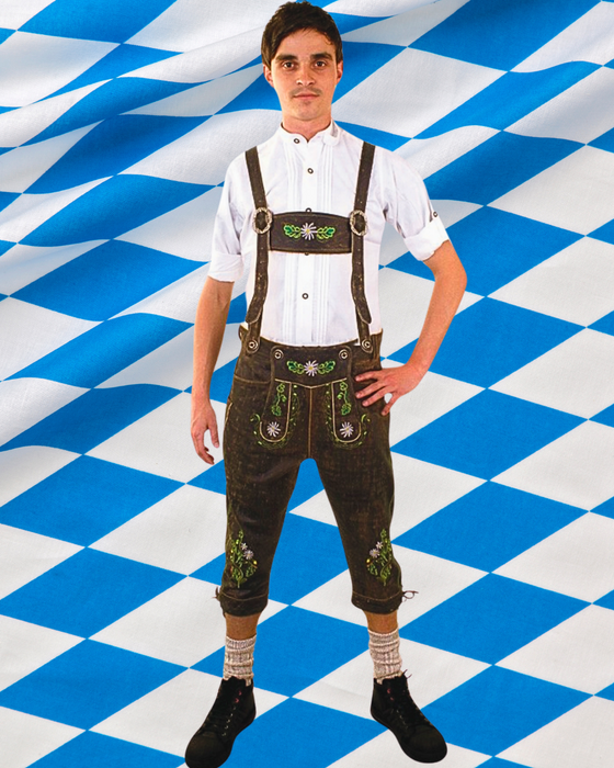 Lederhosen Deluxe / Lederhose met groen borduursel | Huur