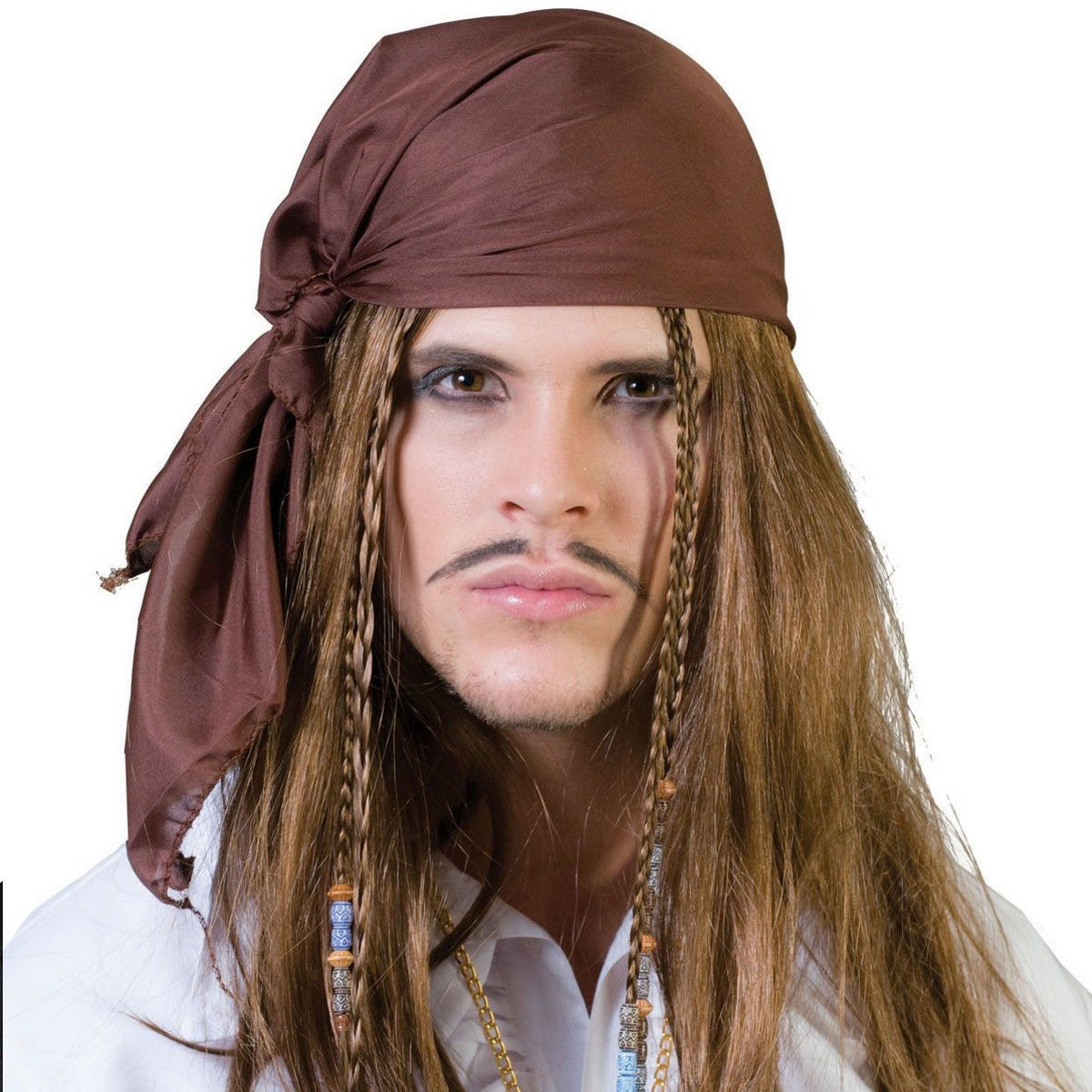 maak je geïrriteerd bed Stam Pruik Bruine Piraten Bandana Jack Sparrow – Scattando Webshop