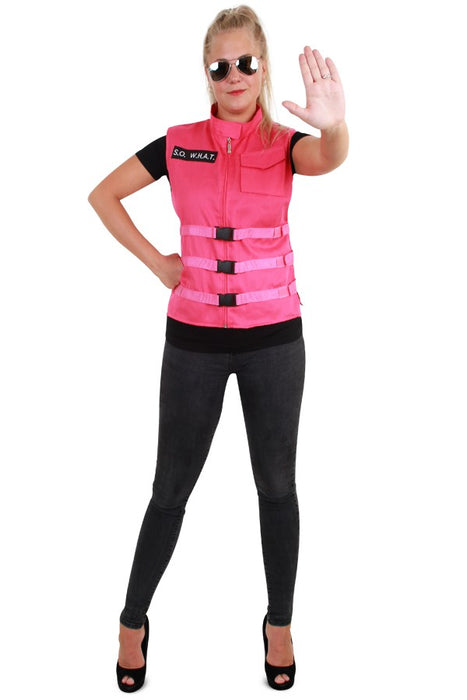 SO WHAT vest roze dames one size