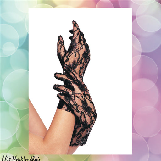 Wrist length lace gloves White - Scattando Verkleedhuis