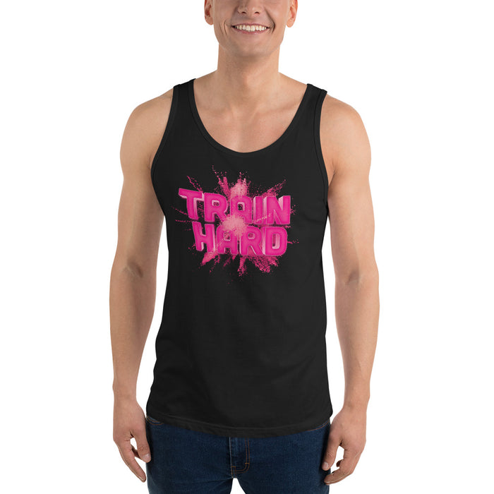 Train Hard! Unisex Tank Top, free shipment - Scattando Verkleedhuis