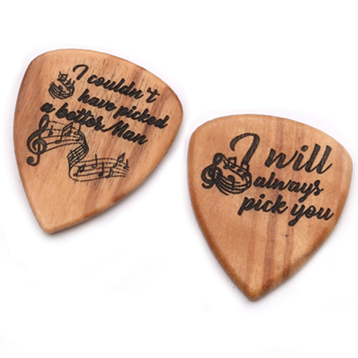 Houten plectrum houder incl. 2 plectrums, gratis verzending - Scattando Verkleedhuis